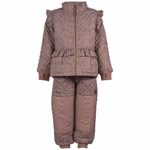 Mikk-Line - Termosæt Thermal+ Girls Set AOP - Cafe Au Lait - Str. 122