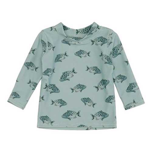 Soft Gallery - Badebluse Baby Astin Sun Shirt - Jadeite AOP Spotfish - Str. 80/12 mdr.