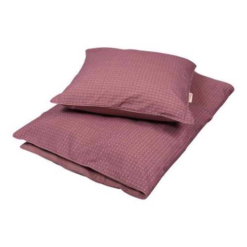 Filibabba - Leafed Junior Sengetøj - Dusty Rose - Str. Junior (100x140)