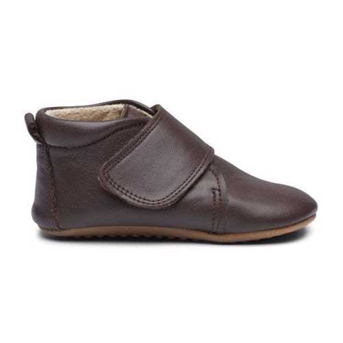 Pom Pom - Hjemmesko Velcro - Brown - Str. 22
