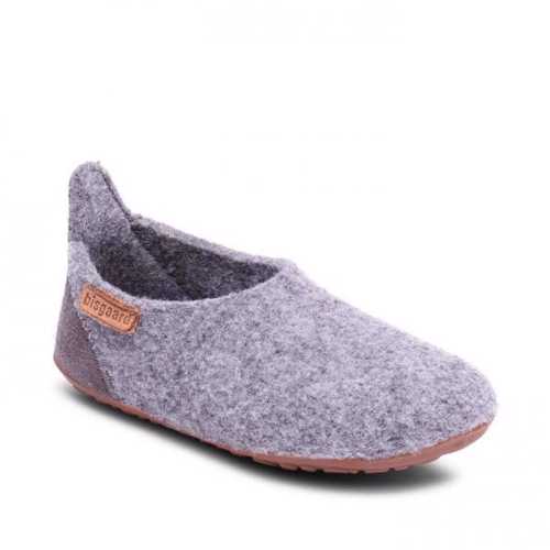 Bisgaard - Uldhjemmesko Wool Basic - Grey - Str. 28