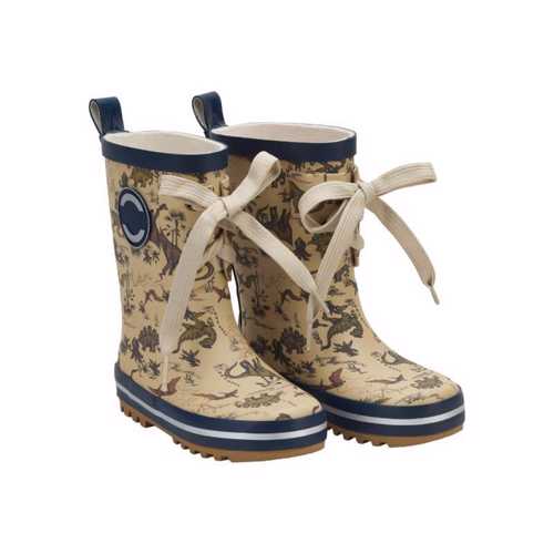 Mikk-Line - Mikk-Line Gummistøvler m. print og snørebånd - Olive Gray - Str. 35